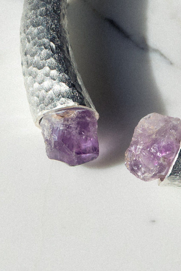 The C- Necklace with Amethyst Stone