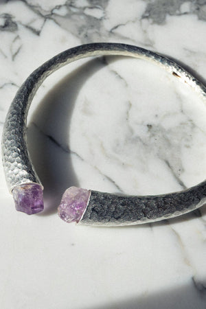 The C- Necklace with Amethyst Stone