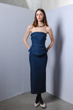 Midi denim skirt