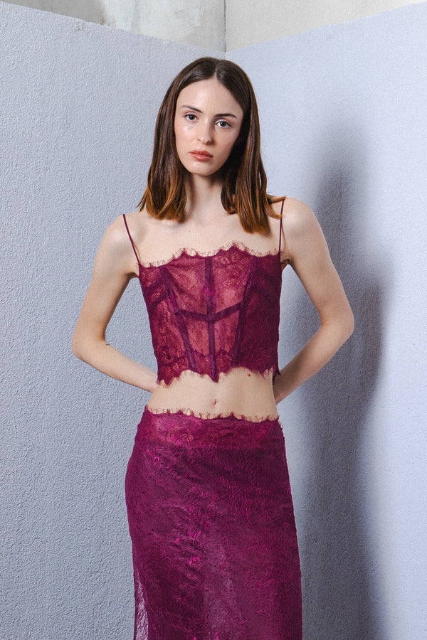 Lace cropped top