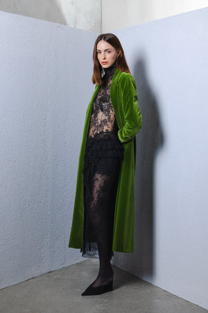Velvet long coat