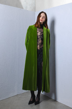 Velvet long coat