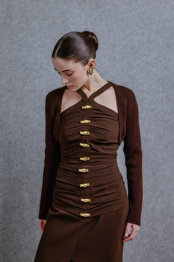 Hulter neck cropped top
