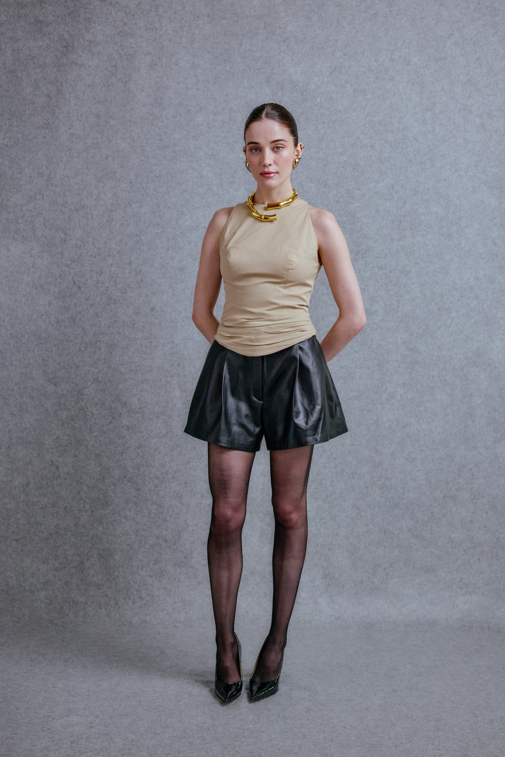 Leather shorts