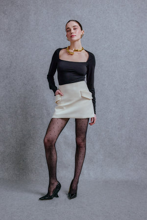 Mini crepe skirt