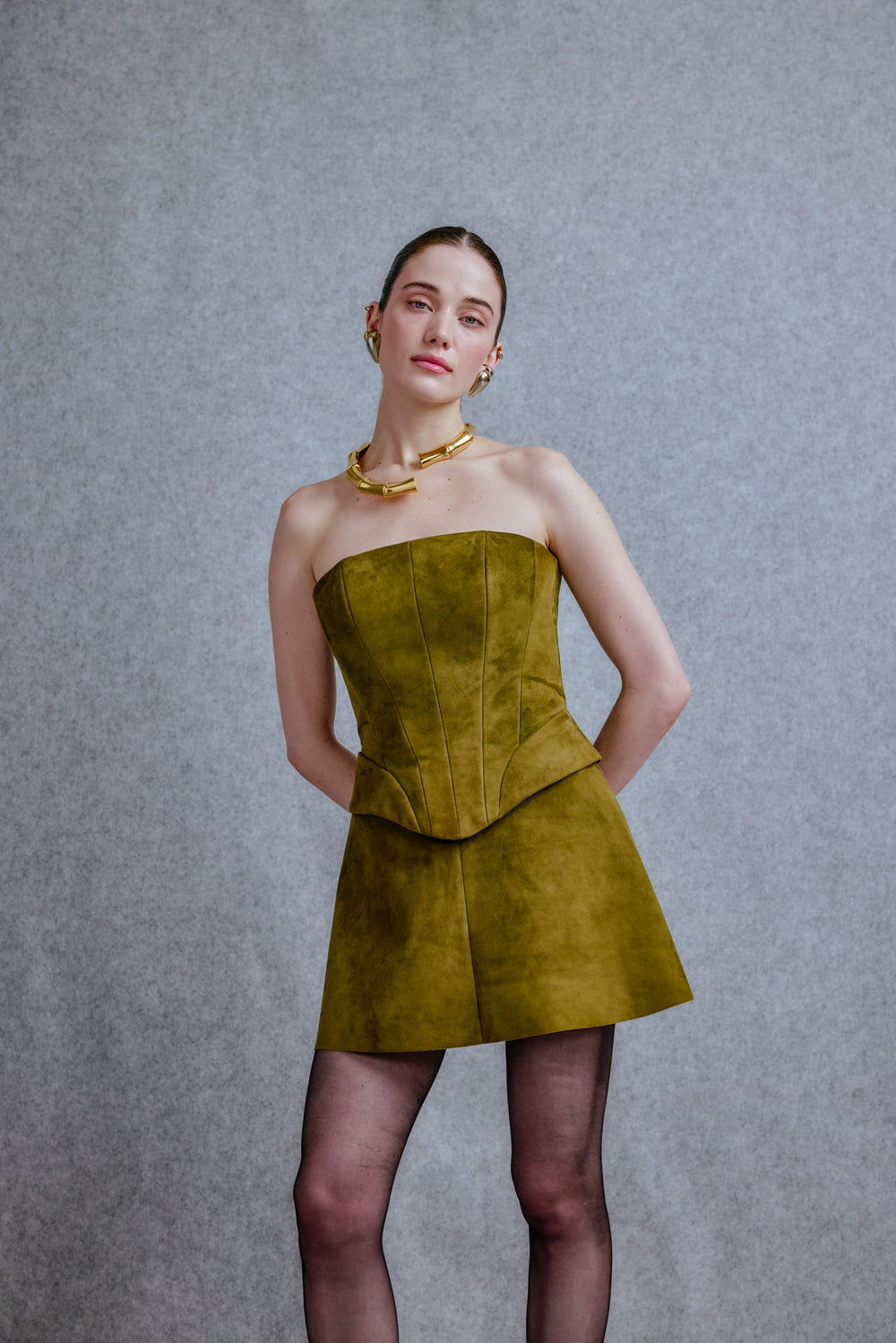 Mini suede skirt