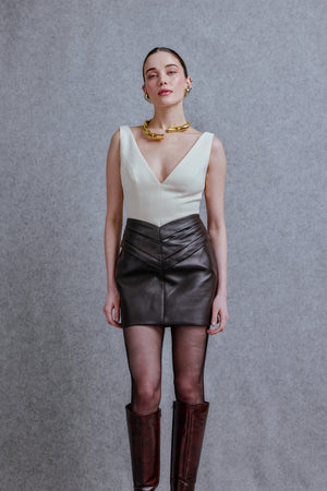 V-neck crepe top