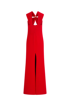 Crepe straight cut gown