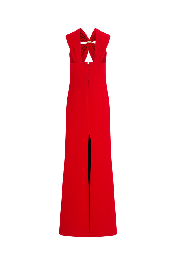Crepe straight cut gown
