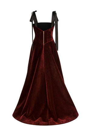 Velvet evening gown