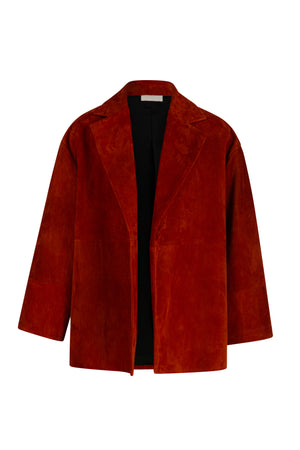 Suede oversized jacket