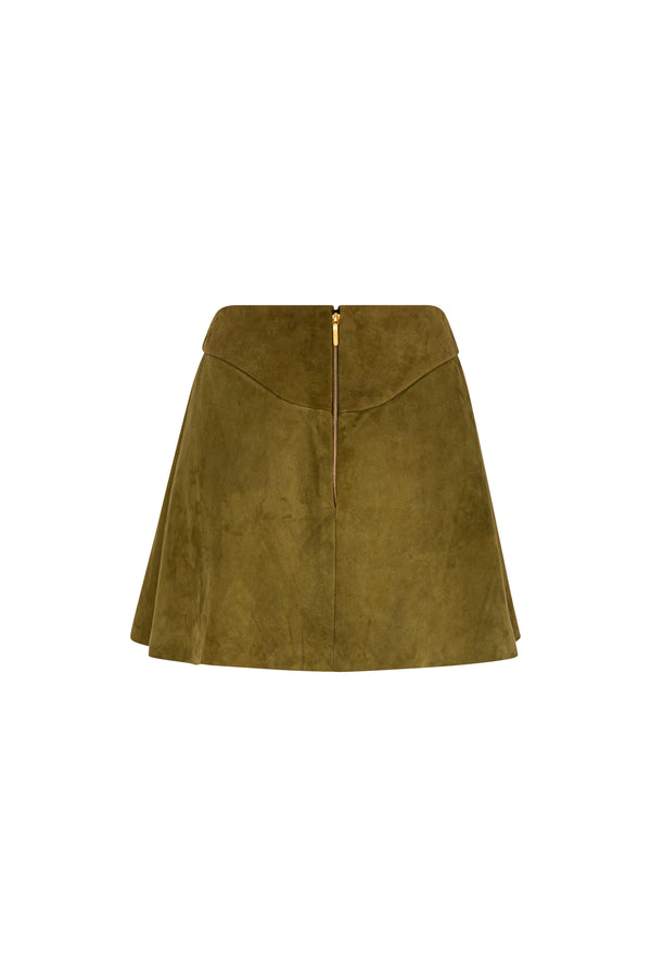 Mini suede skirt