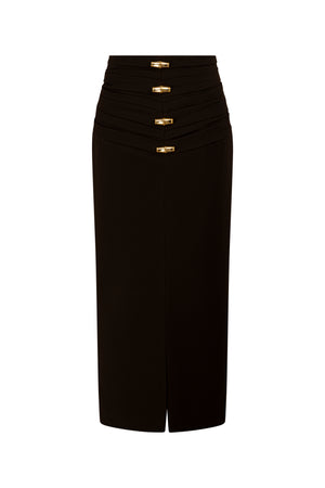 Midi crepe skirt