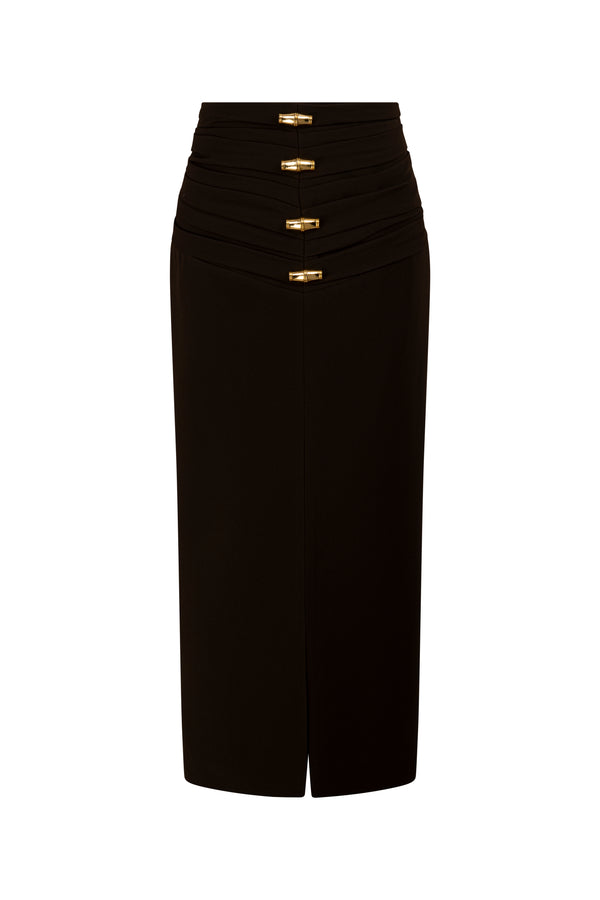 Midi crepe skirt