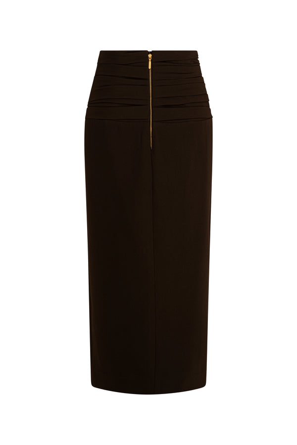Midi crepe skirt