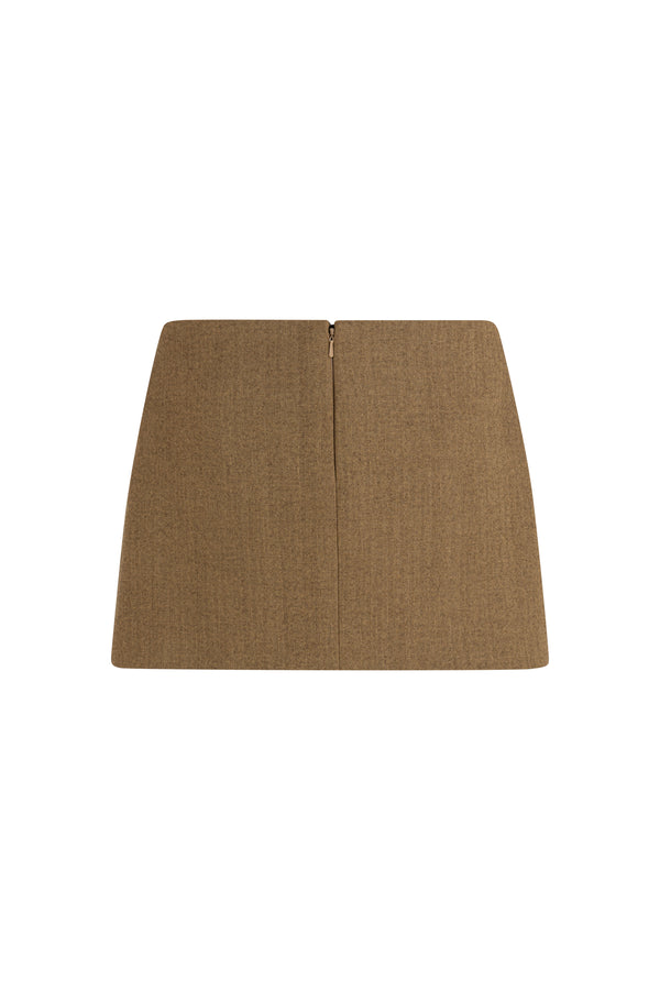 Wool chevron mini skirt