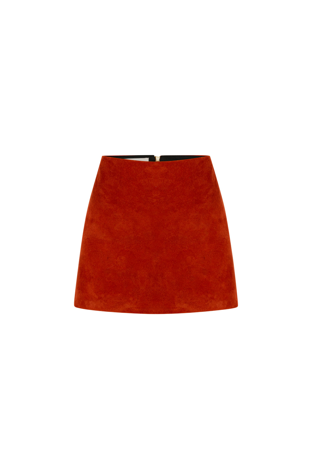 Suede leather mini skirt