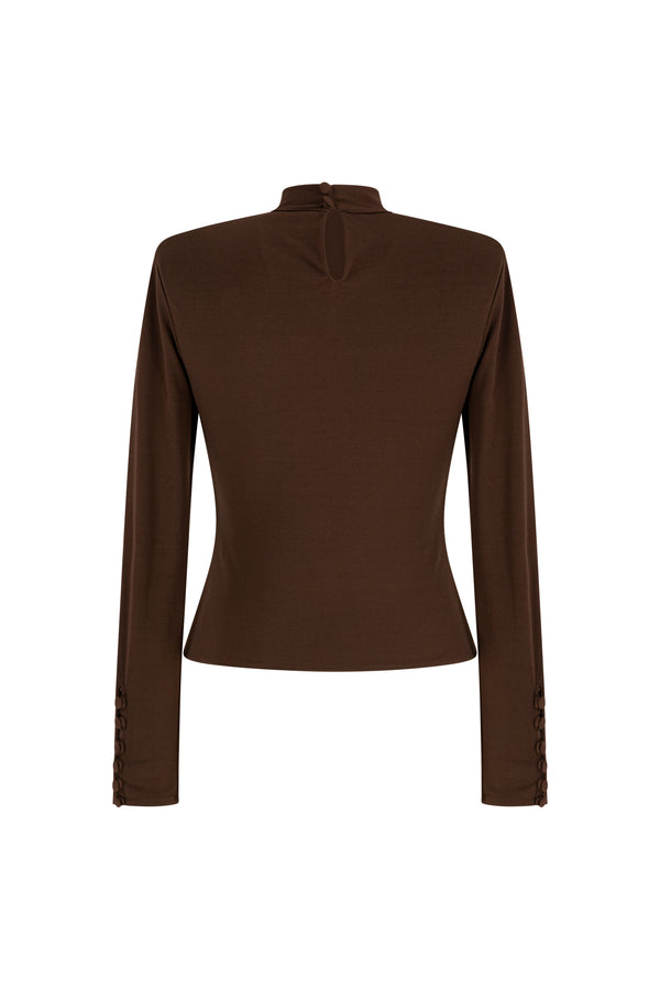 High neck stretch top