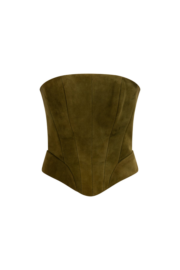 Suede Corseted top