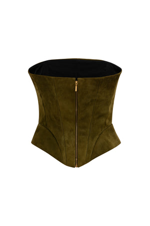 Suede Corseted top