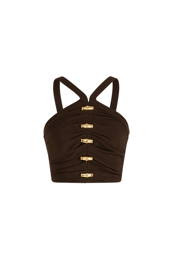 Hulter neck cropped top