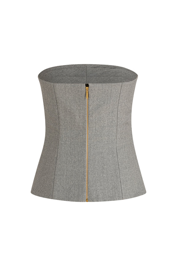 Corseted wool top