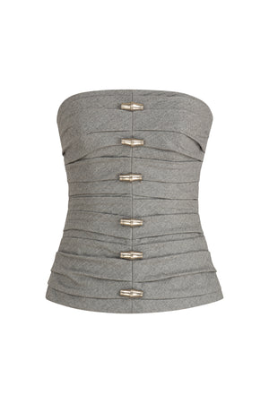 Corseted wool top