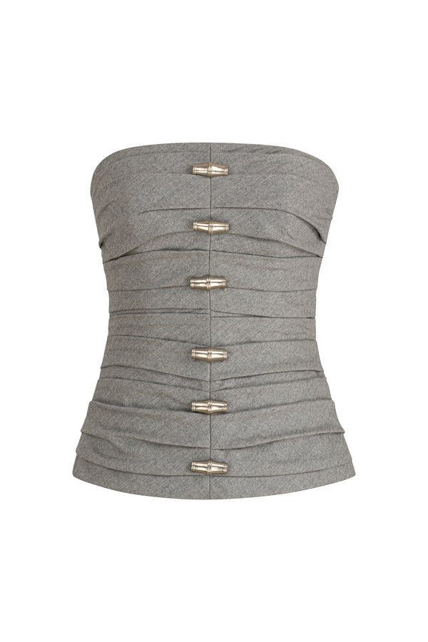 Corseted wool top