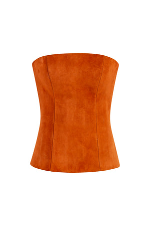 Suede corset top