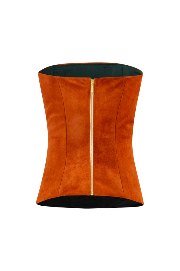 Suede corset top