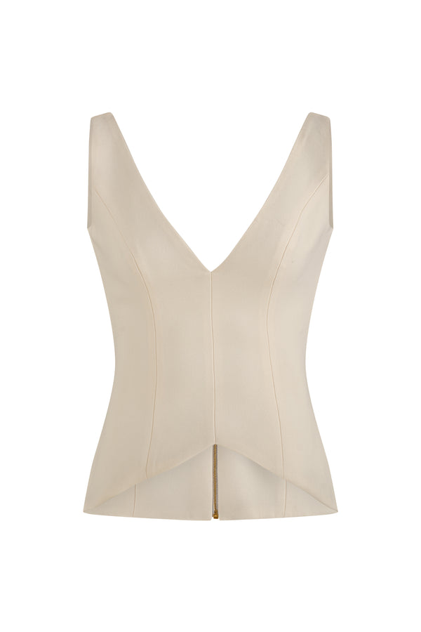V-neck crepe top