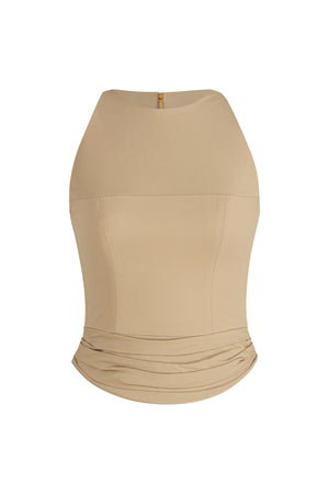 Sleeveless gabardine top