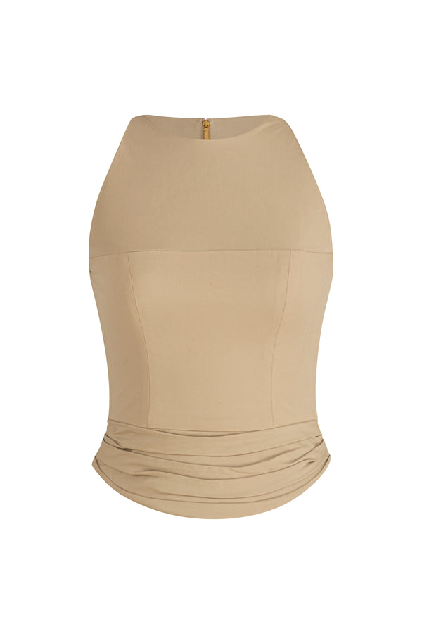 Sleeveless gabardine top