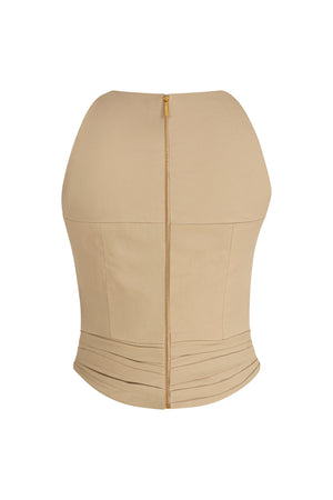 Sleeveless gabardine top