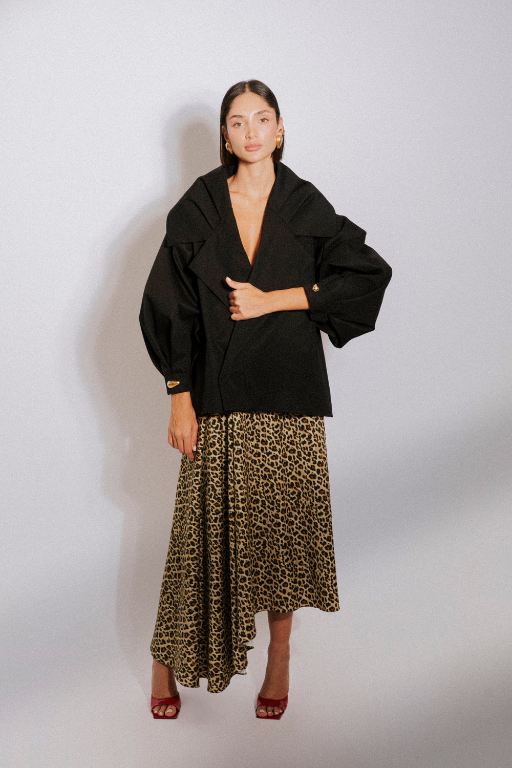 Signature oversized gabardine blazer