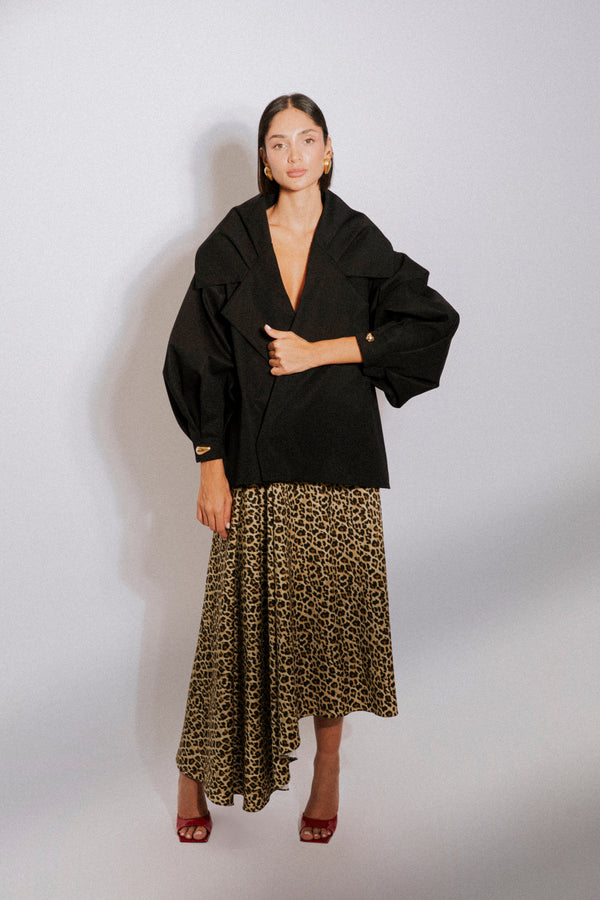 Signature oversized gabardine blazer