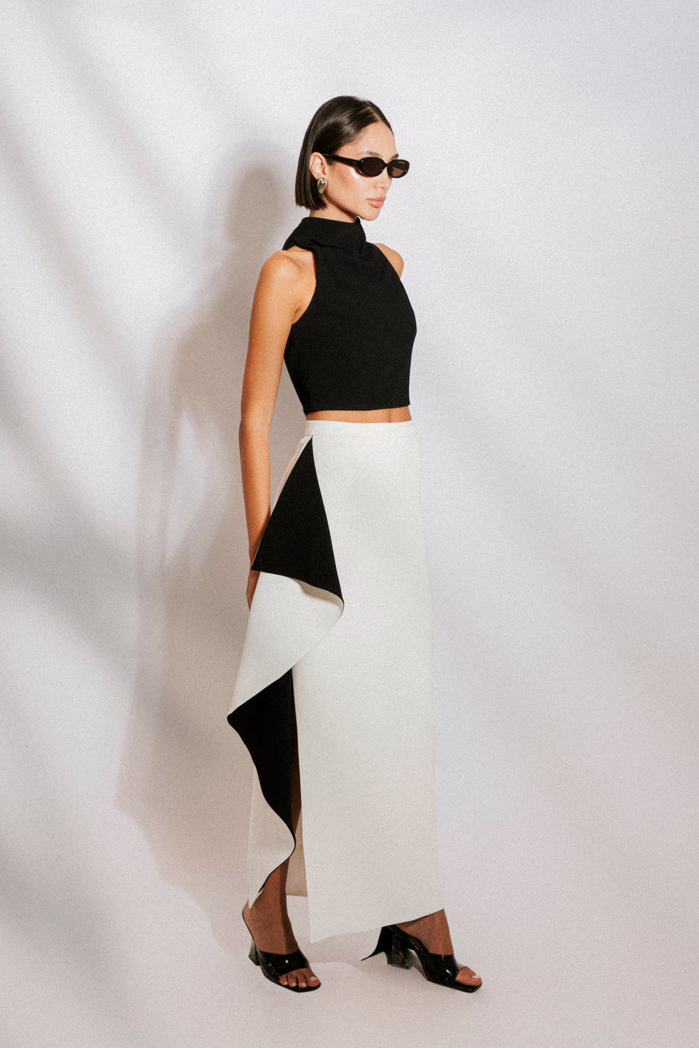 High neck cropped top