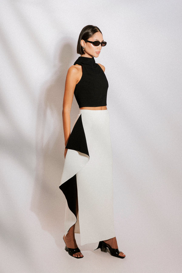 High neck cropped top