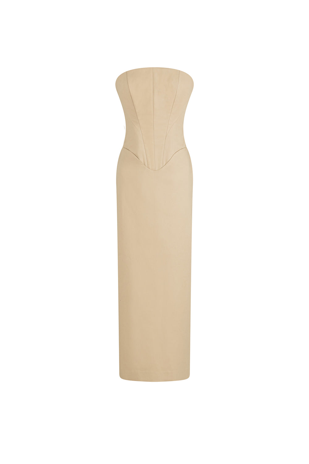 Cotton gabardine midi dress