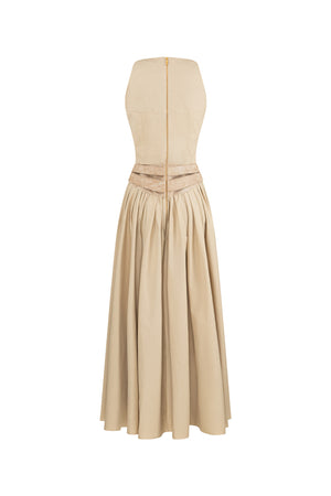 Sleeveless high neck midi dress