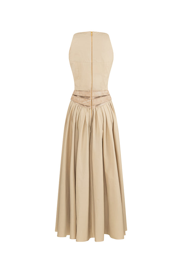 Sleeveless high neck midi dress