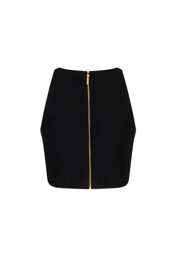 High neck cropped top