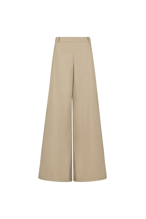 Wide leg gabardine pants