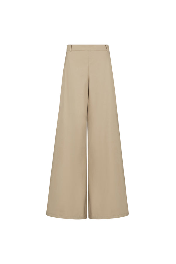 Wide leg gabardine pants