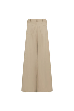 Wide leg gabardine pants