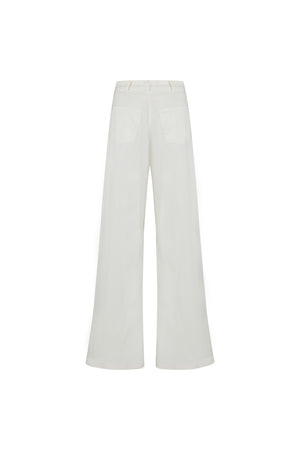 Wide leg gabardine pants