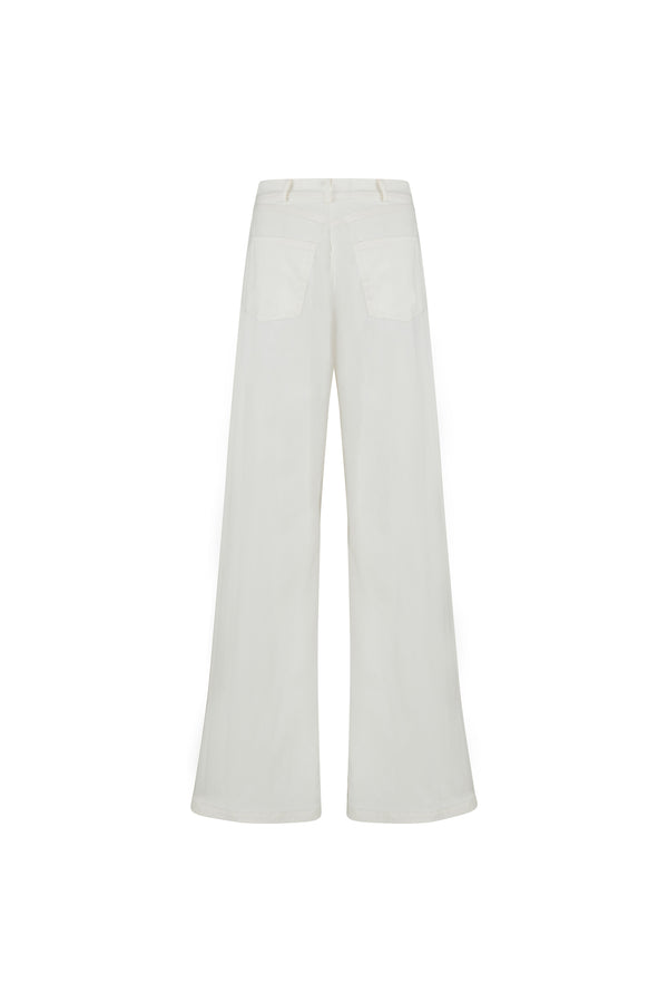 Wide leg gabardine pants