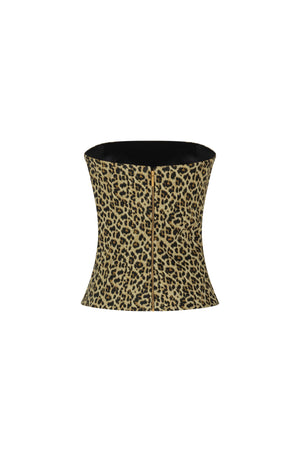 Strapless leopard corset