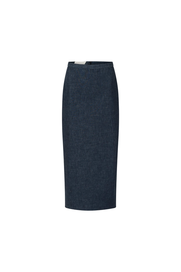 Midi denim skirt