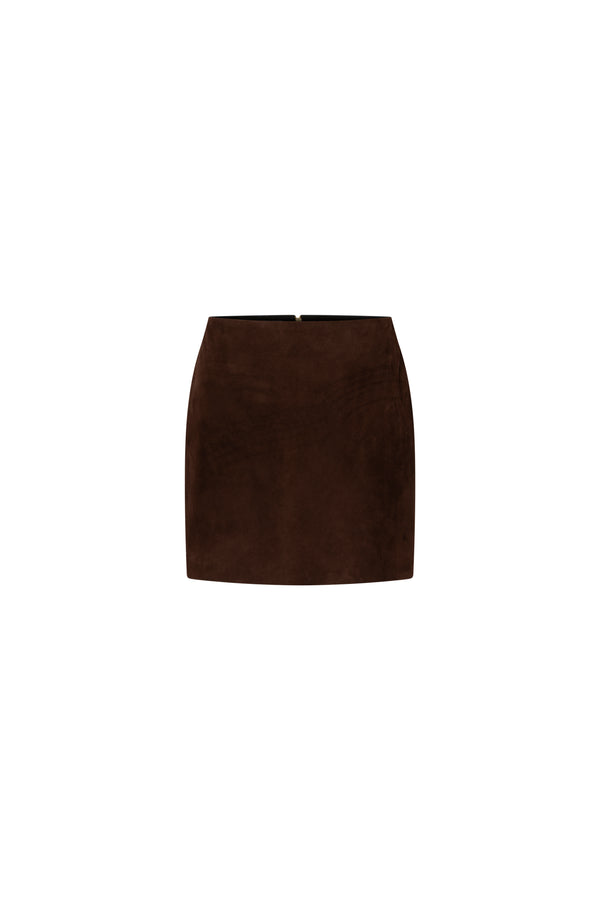 Mini suede skirt